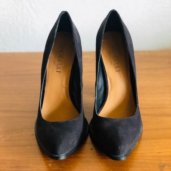Black Suede Shoe Cult Heel - size 6.5 - Picture 4 of 5